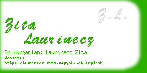 zita laurinecz business card